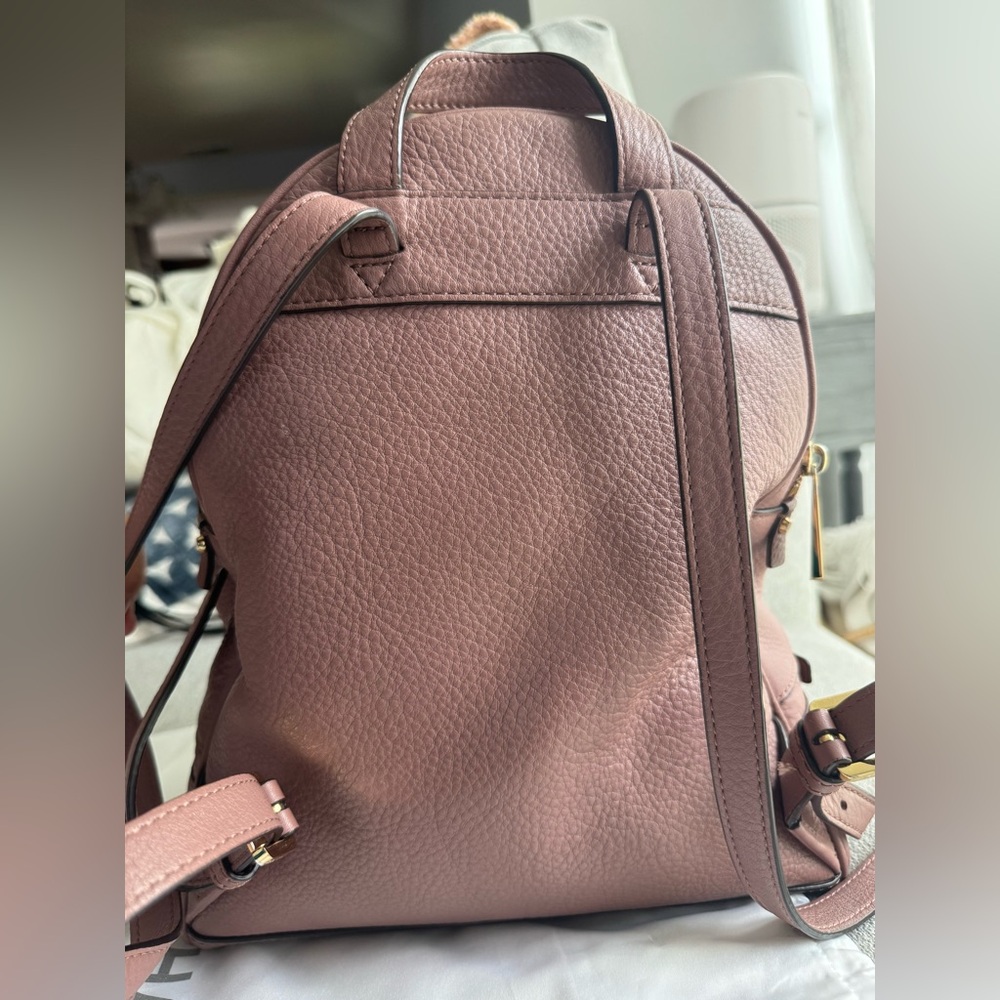 Michael Kors Rhea Medium Leather Backpack Bag in Mauve Dusty Rose - Picture 8 of 12
